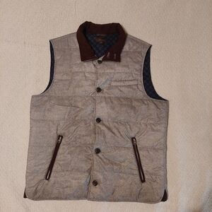 Tasso Elba Gray and Brown Quilted Vest